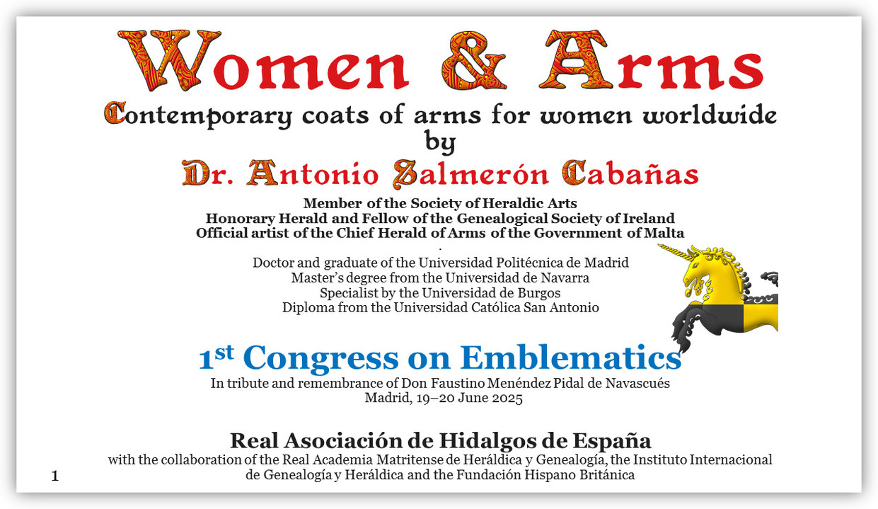 Contemporary coats of arms for women worldwide, cover.