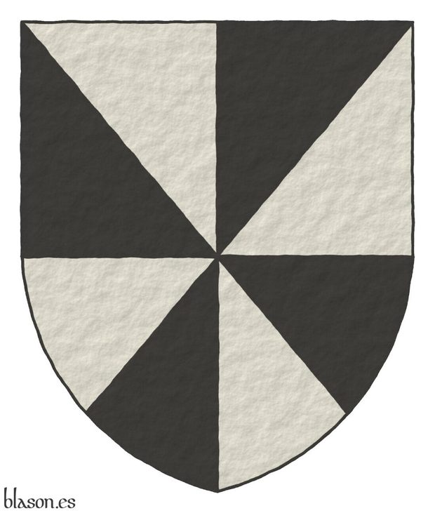 Jironado de plata y sable.
