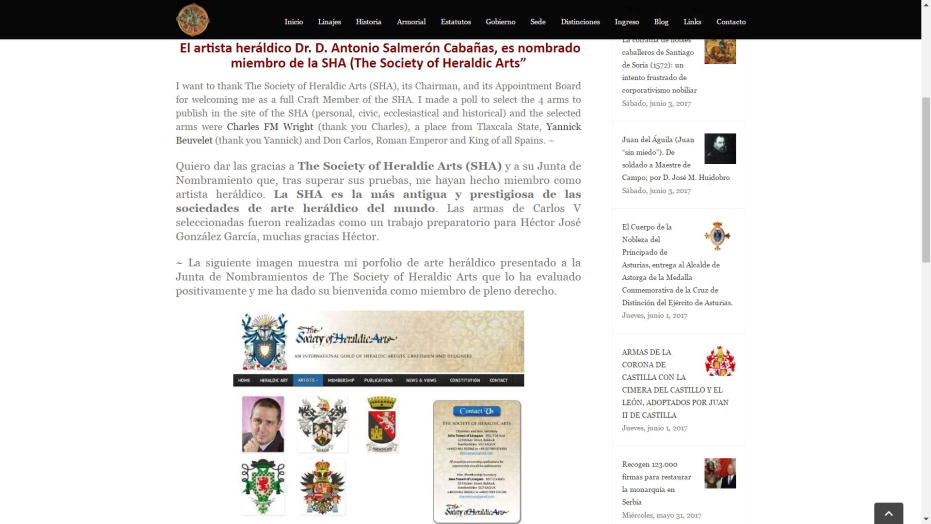 The Society of Heraldic Arts, SHA, Doce Linajes
