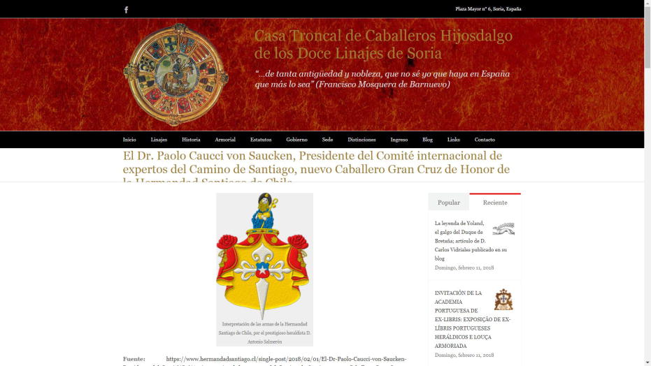 Hermandad de Caballeros del Apóstol Santiago, Chile, Ilustración en Doce Linajes