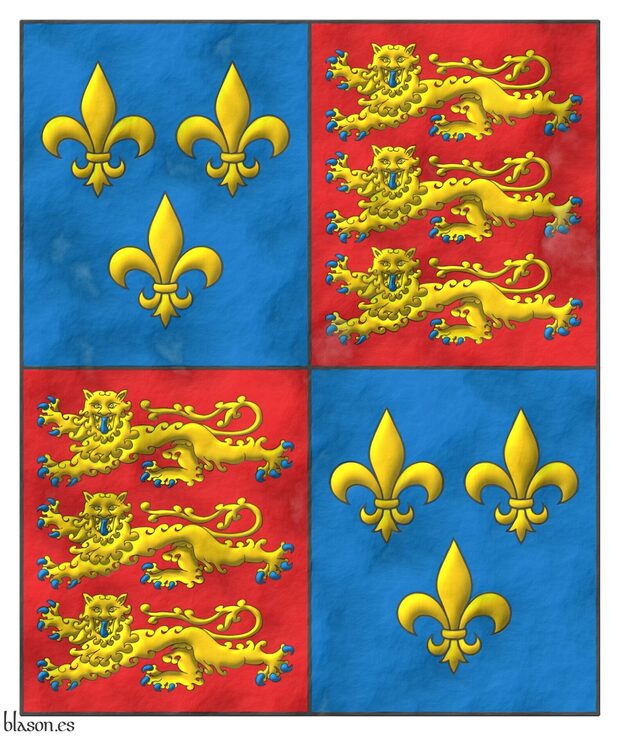 Royal Arms of England according to the Armorial of Edward IV