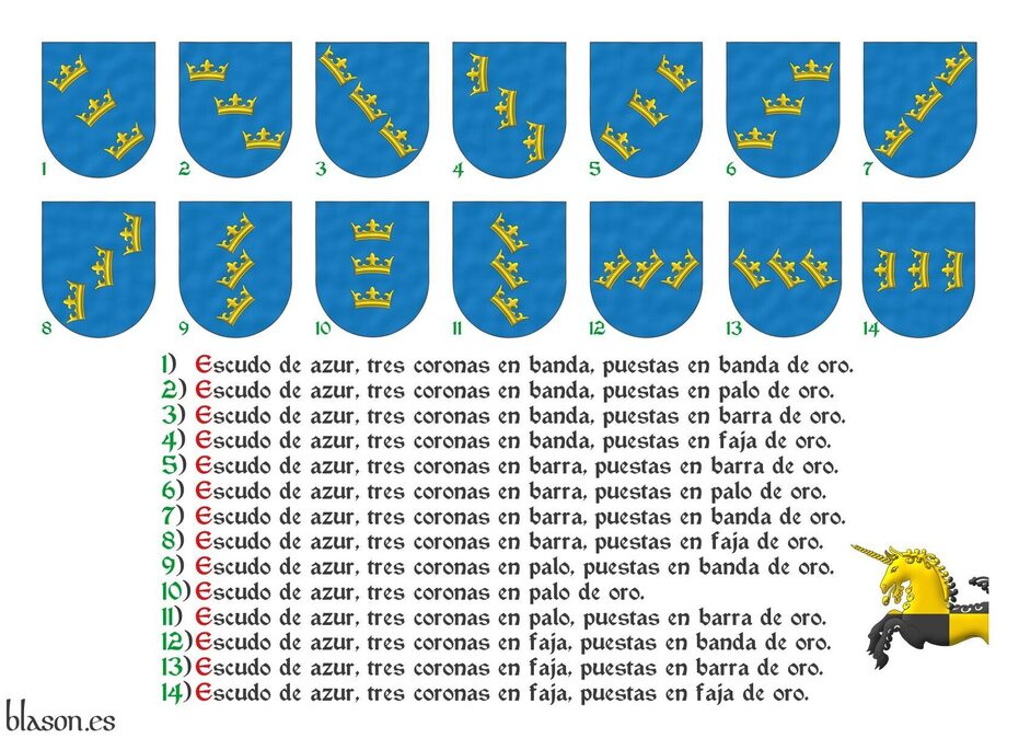 Castellano, puesto en y en