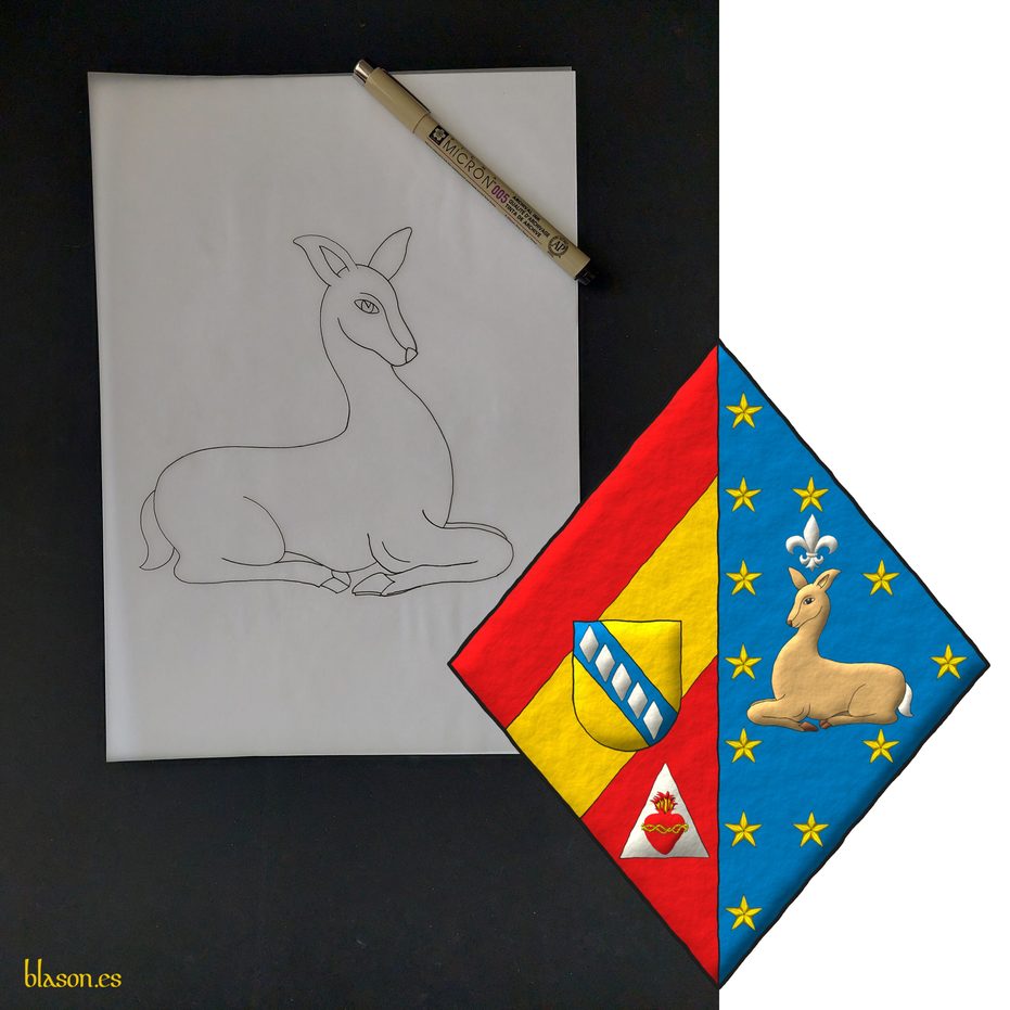 Hand drawn for the arms of Heidi Garcia-Bosch-de Morales-de Sola n�e Adriaensen.