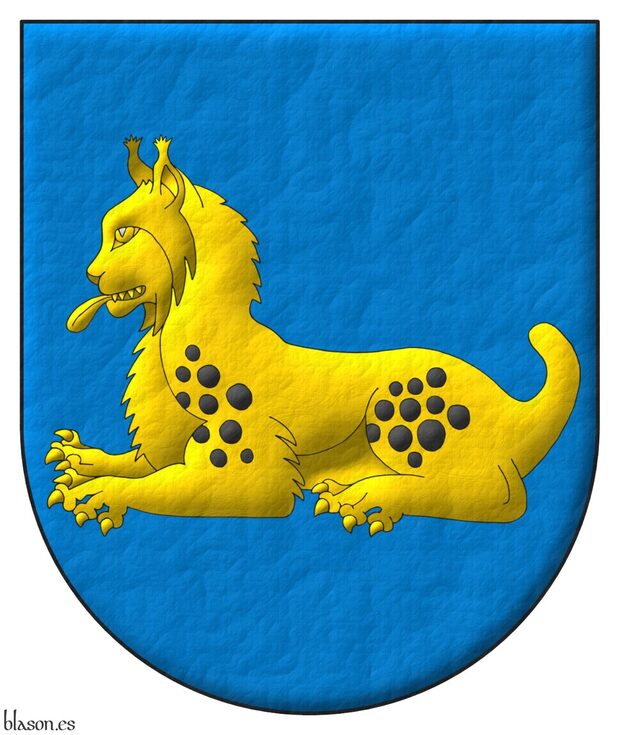 Azure, a lynx couchant Or.