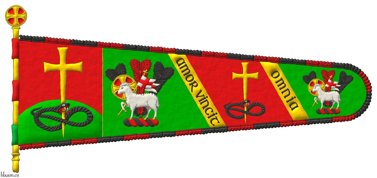 Ha sido blasonado por m�, iluminado con luces y sombras, delineado de sable, y con un terminado de trazo alzado.