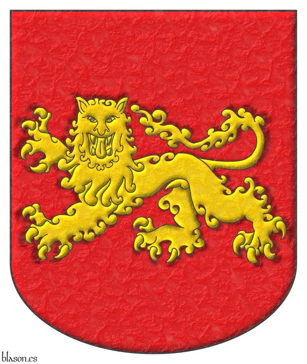 Escudo de gules, un leopardo de oro.