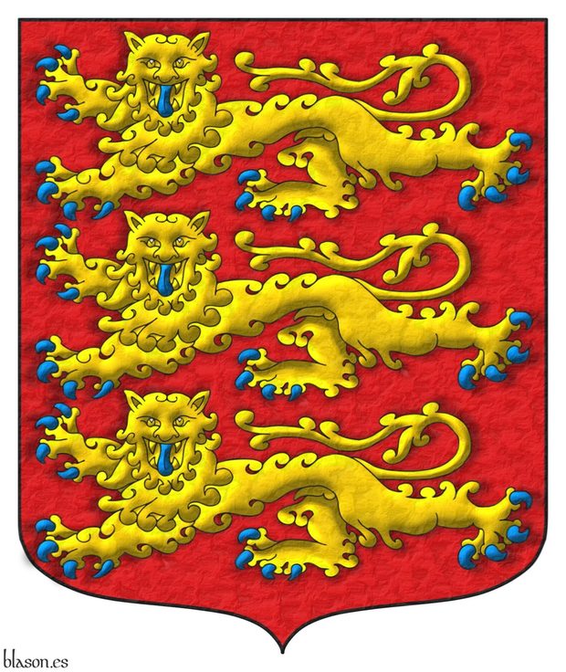 Coat of Arms of England and Queen Eleanor Plantagenet