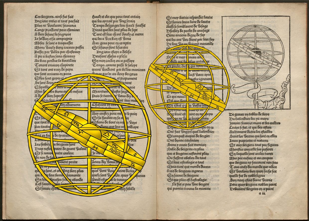 Marchant, Compost et Kalendrier des Bergres, 1499, armillary sphere