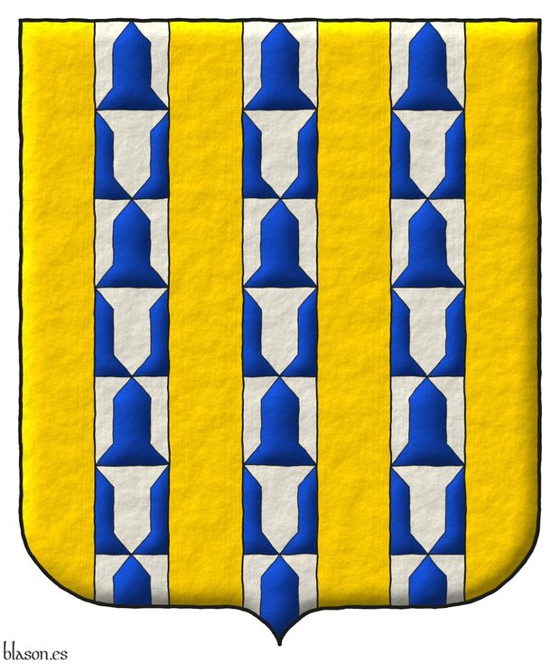 Escudo de oro, tres palos de veros.