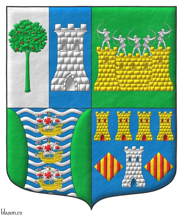 Escudo de armas del Ilmo. Sr. D. Manuel Novo Dabrio, dise�ado por �l y por m� y pintado por m�.