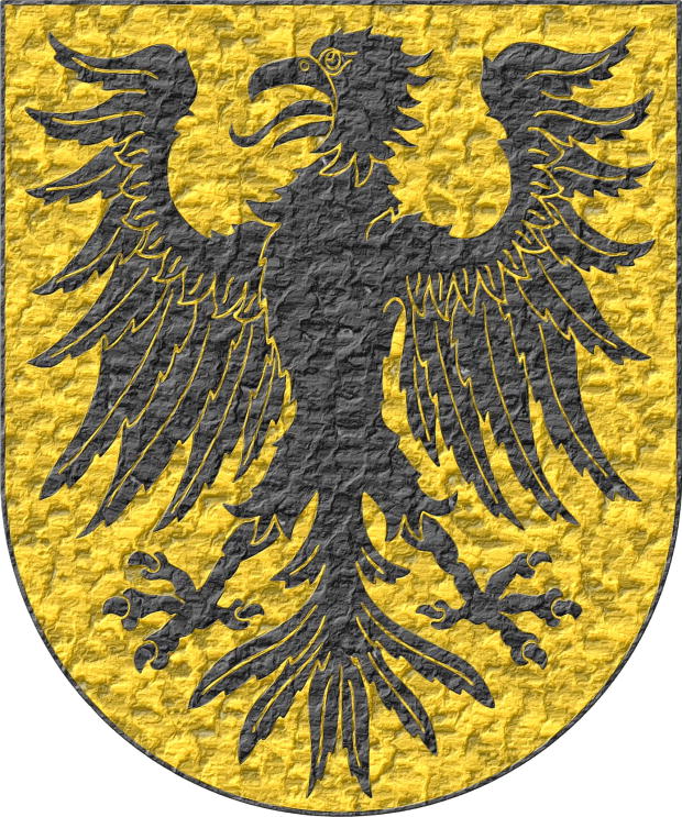 Escudo de oro, un águila de sable.