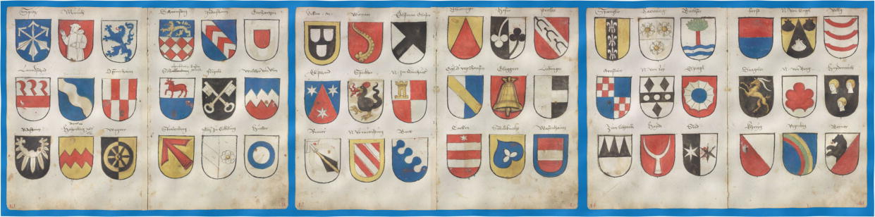 Vigil Raber, 1548, pages from 10 to 15, it has 7244 coat of arms