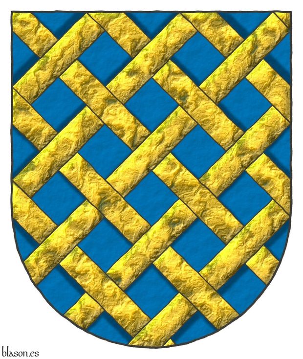 Escudo de azur fretado de oro.