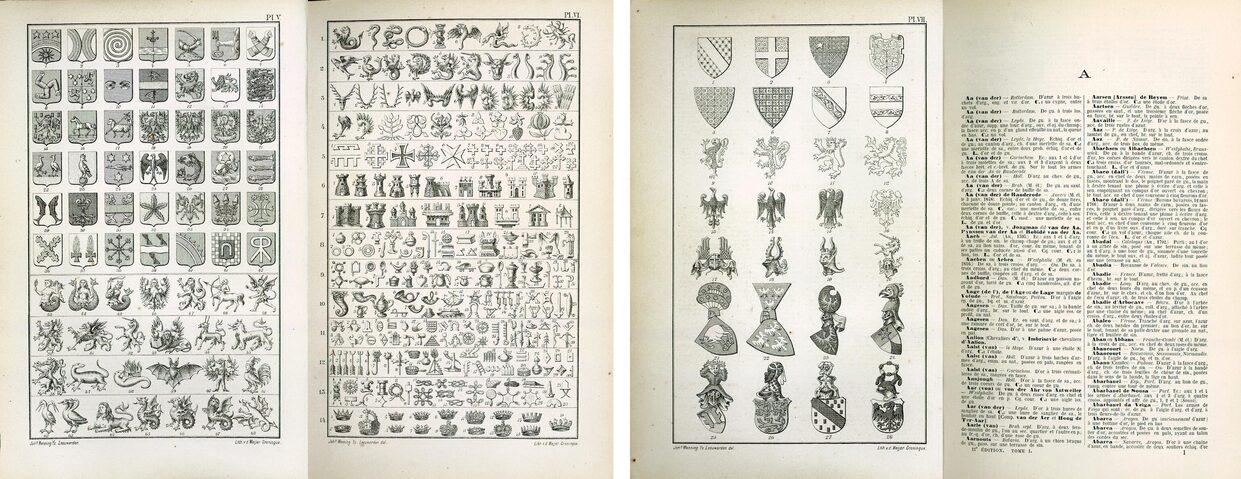 Plates 5, 6, and 7 and letter A de Johannes Baptista Rietstap, 1884-1887