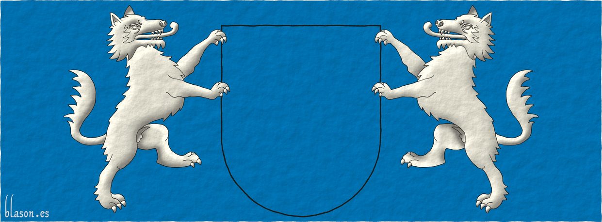 Soportes: Dos lobos de plata.