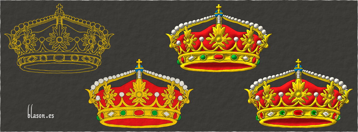Corona de príncipe o de infante de España, proceso de realización en 4 fases.