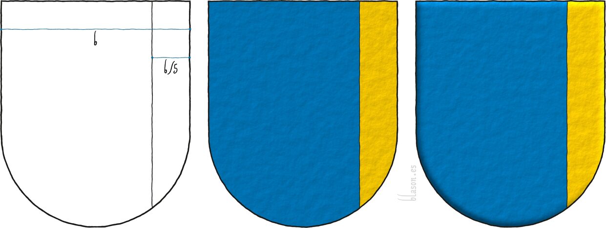 Coat of arms with a pale in sinister flank.
