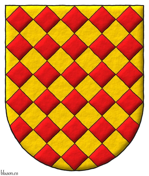 Escudo losanjado oro y gules.