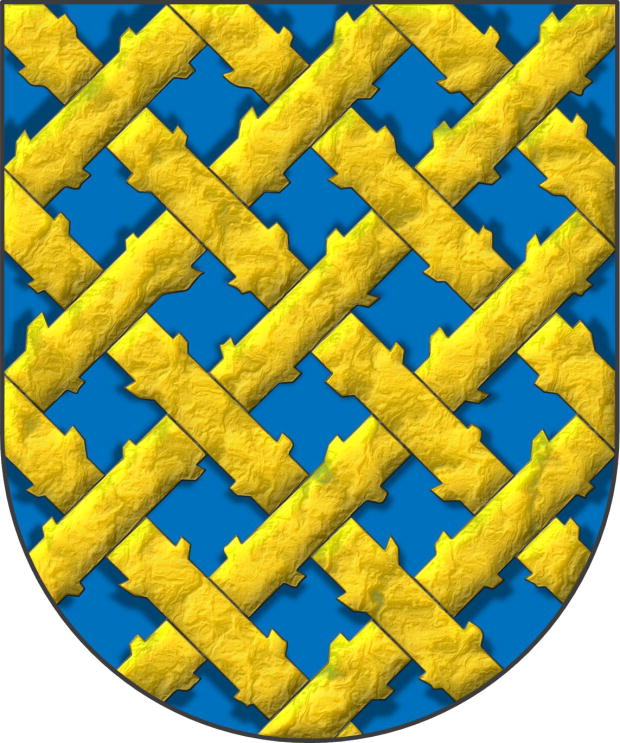 Escudo de azur, un fretado de oro, ecotado.