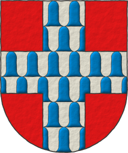 Escudo de gules, una cruz de veros antiguos.