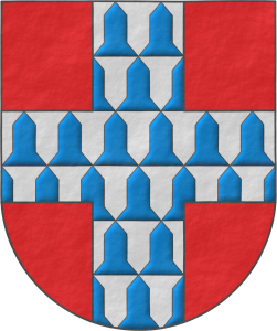Escudo de gules, una cruz de veros.