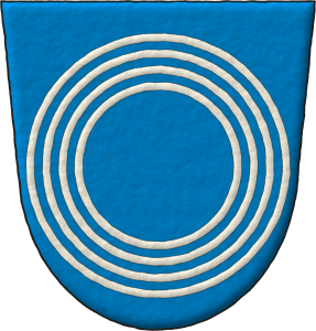 Escudo de azur, cuatro anilletes conc�ntricos de plata.