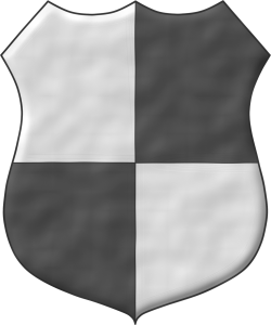 Escudo cuartelado de plata y sable.