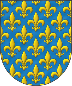 Escudo de Azur, sembrado de flores de lis de oro.