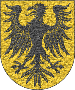 Escudo de oro, un águila de sable.