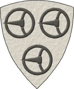 Escudo de plata, tres hebillas de sable.