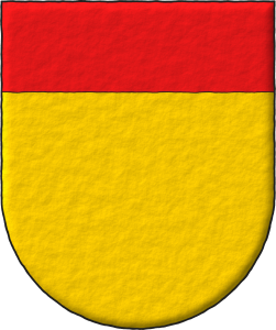 Escudo de oro, un jefe de gules.