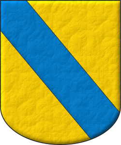 Escudo de oro, una banda de azur.