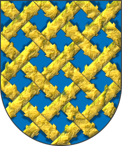 Escudo de azur, un fretado de oro, ecotado.